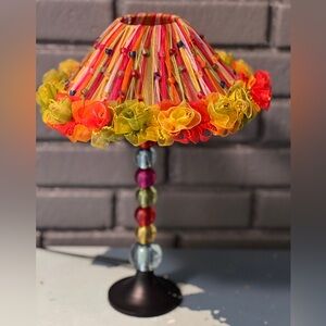 Colorful Table Lamp Boho Beaded.